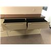 Image 2 : Set of two 3-drawer office filing cabinets w/ 1pc wood top - approx. 3ft wide x 18in depth x 41in he