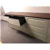 Image 2 : Set of three 3-drawer office filing cabinets w/ 2pc wood tops - approx. 3ft wide x 18in depth x 41in