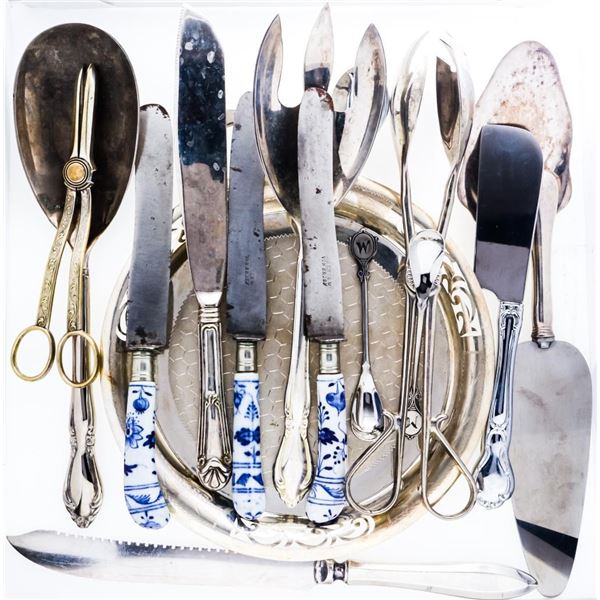 Estate Lot - Mixed Servers, Knives, Dish, Scissors,Ceramic Knives Etc.