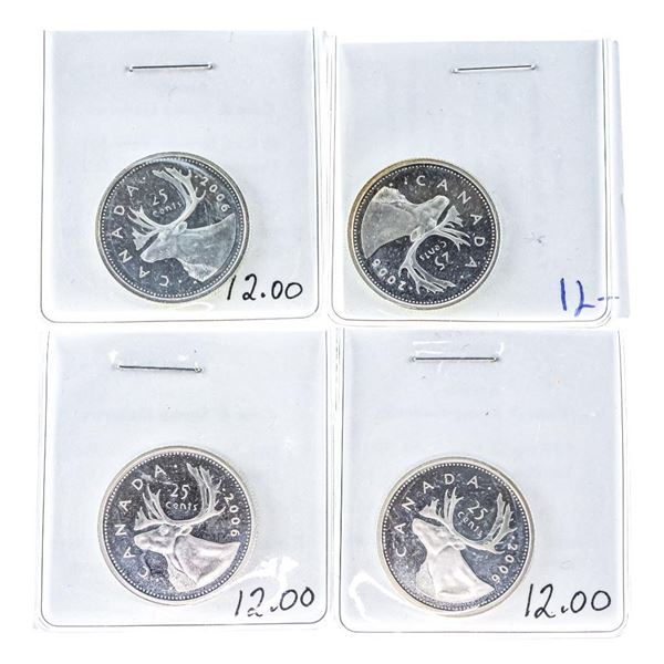 Lot 4 Canada, 2006 Silver 25 Cents Caribou