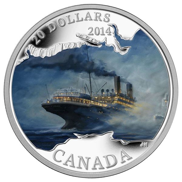 2014 $20 Lost Ships in Canadian Waters: R.M.S. Empress of Ireland - Pure Silver Coin