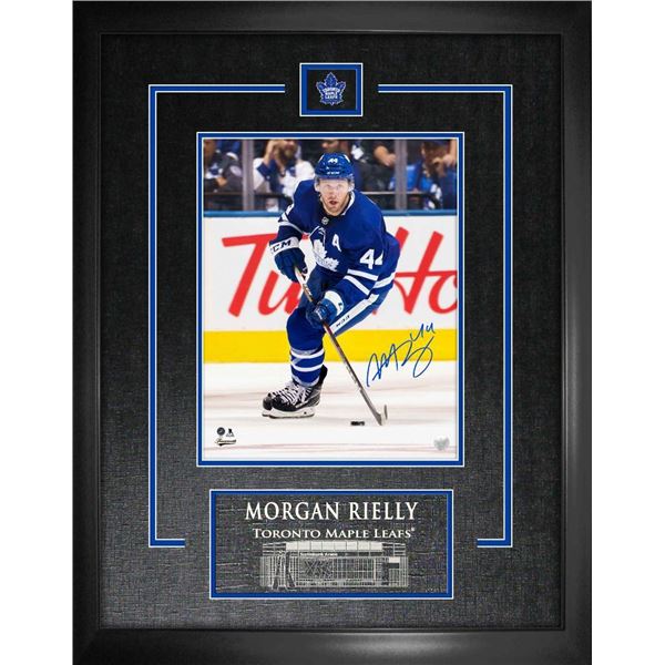 Rielly,M Signed 8x10 Etched Mat Maple Leafs Blue with Puck-V - Toronto Maple Leafs - 90-269