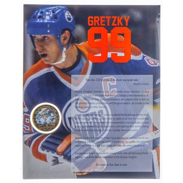 Wayne Gretzky - Oilers 24kt Gold Foil Medallion w/ Art Card Giclee Display