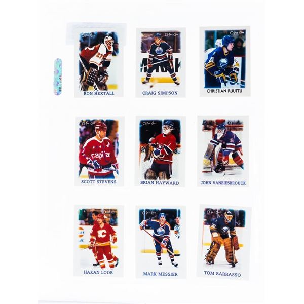 Lot 9 1988 OPC Mini Hockey Cards - Messier, Barasso Etc