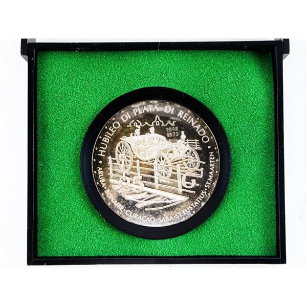 Netherlands Antilles 25 F Sterling Silver Proof Coin