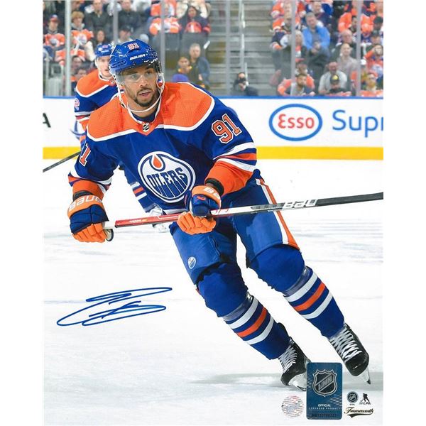 Kane,E Signed 8x10 Photo Oilers Action w/Puck-V - Edmonton Oilers - 32-974