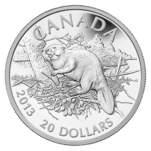 2013 $20 The Beaver - Fine Silver Coin