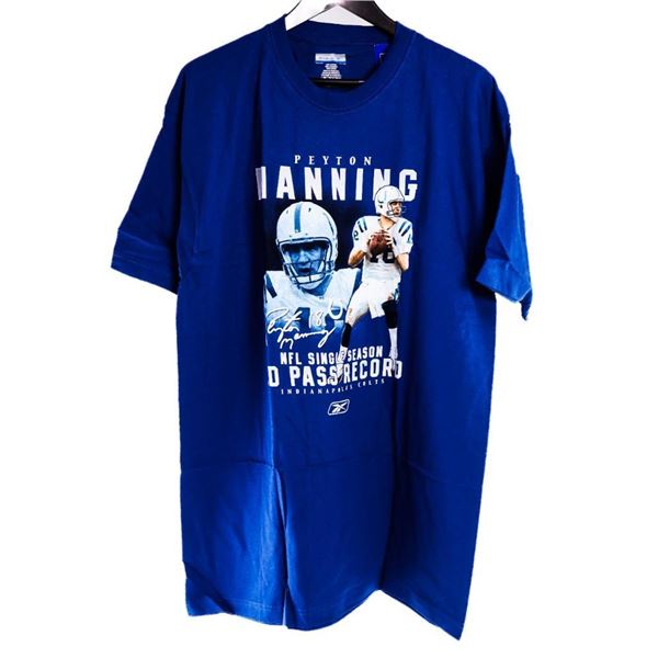 Reebok NFL 100% Cotton "PEYTON MANNING" Graphic T Size L Collectible - All Original Tags