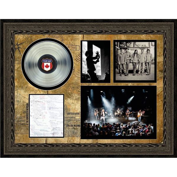 The Tragically Hip Framed Lyrics Collage with Platinum LP - The Tragically Hip - 50-838