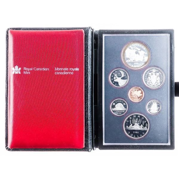 RCM 1981 Proof Coin Set w/ Silver Dollar Leather Case