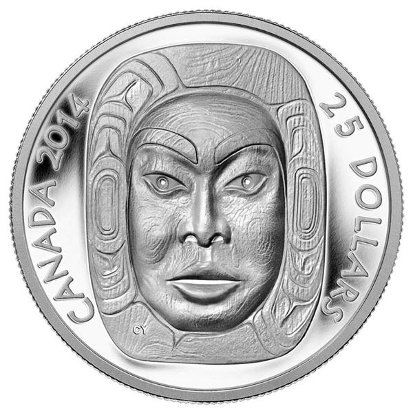 2014 $25 Matriarch Moon Mask - Pure Silver Coin