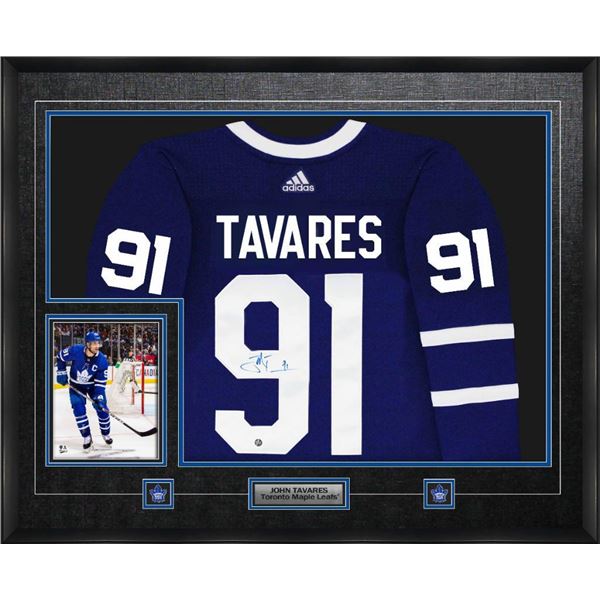 Tavares,J Signed Jersey Framed Toronto Maple Leafs Blue Adidas with 8x10 - Toronto Maple Leafs - 58-