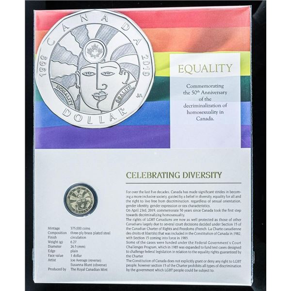 RCM Celebrating Diversity - 2019 50th Anniversary Equality Dollar Coin.