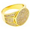 Image 1 : Gents 24kt G.P. Micro Pave Set Signet Style Ring Size 12