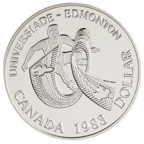 RCM 1983 Edmonton Silver Dollar -Black Case