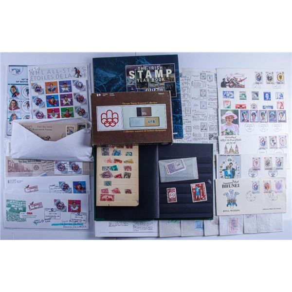 Estate Bag - Filled With- World Stamps, Vintage Issues, NHL Stamps, Covers Album Etc.