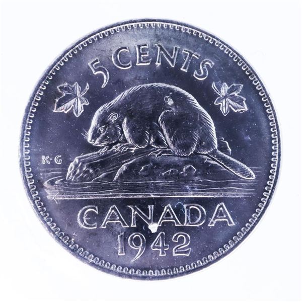 1942 Canada 5 Cents MS64 ICCS