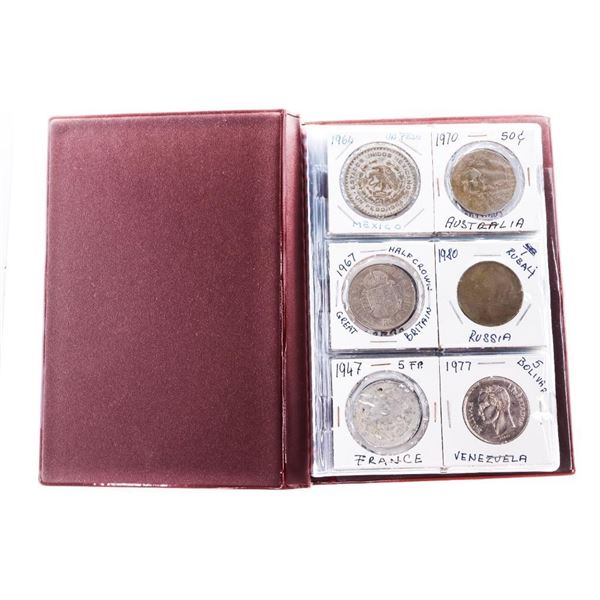 Coin Stock Book -24 World Coins w/ Silver