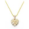 Image 1 : 22" GP Rope Style Necklace & Heart Pendant -Swarovski Elements  (1227)
