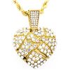 Image 2 : 22" GP Rope Style Necklace & Heart Pendant -Swarovski Elements  (1227)