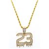 Image 1 : 22" Rope Style G.P. Chain & #23 Pendant w/ Swarovski Elements (1313)