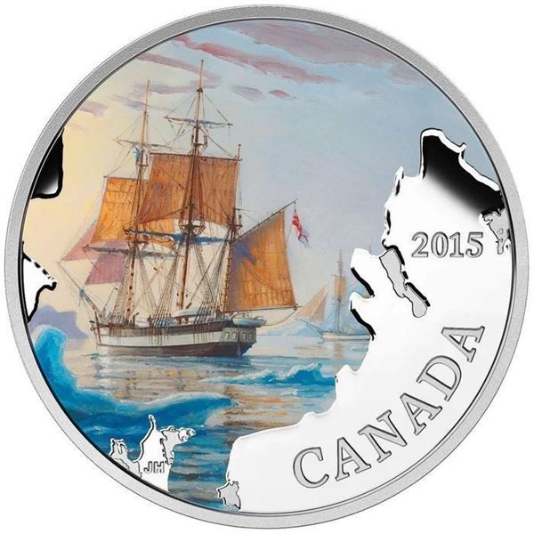 2015 $20 Lost Ships in Canadian Waters: Franklin's Lost Expedition - Pure Silver Coin