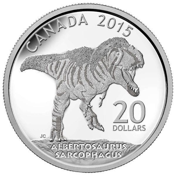 2015 $20 Canadian Dinosaurs: Albertosaurus - Pure Silver Coin