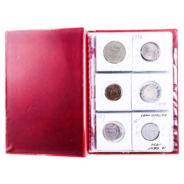 Coin Stock Book - 12 World Coins Includes Silver