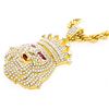 Image 4 : 22" GP Rope Style Necklace & Lion King Pendant - Swarovski Elements