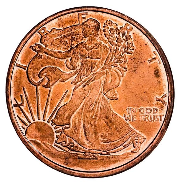 .999 Fine Pure Copper Walking liberty