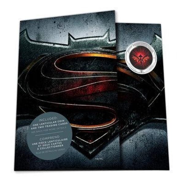 RCM  2016 -25 Cent Lenticular Coin - Batman v Superman: Dawn of Justice w/2 Tradings Cards - Display