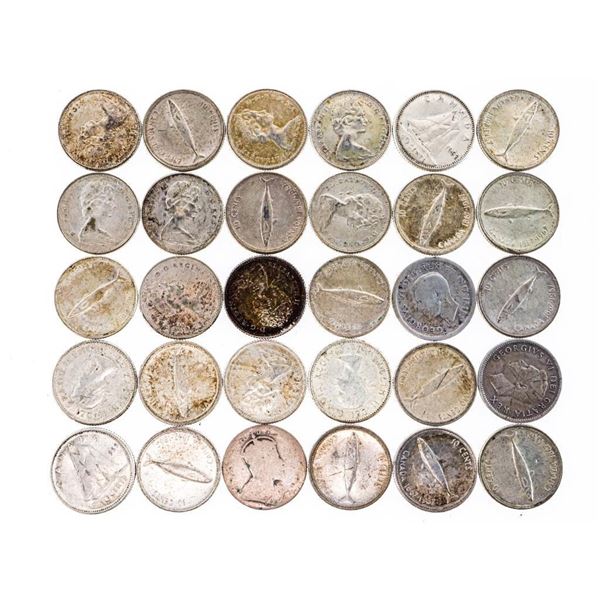 Lot 30 x Canada Silver Dimes