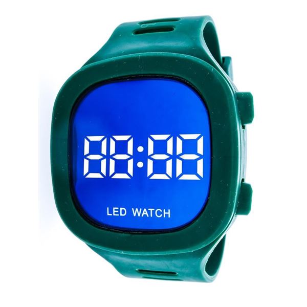 LED Watch, Large Dial, Multi Function - Green