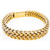 Image 1 : Gold Overlay/Stainless Steel Bracelet, Interfwoven Design, 8"