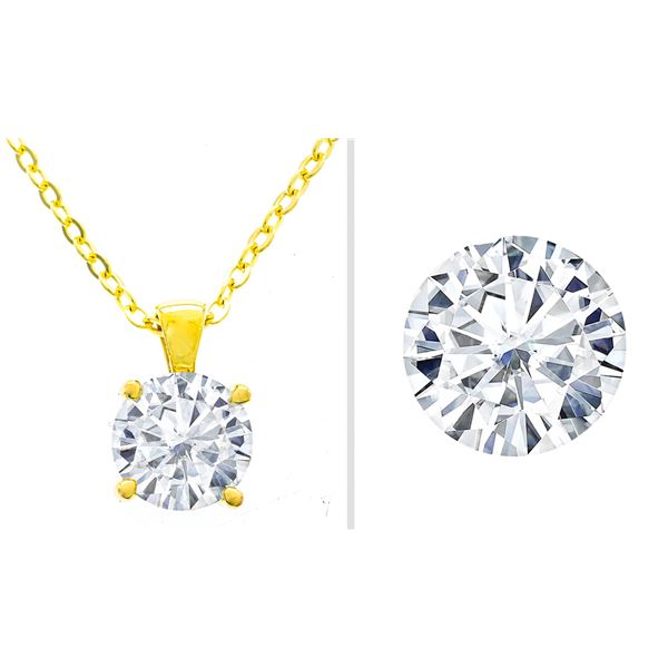 Moissanite Pendant Necklace 1.00ct. D Color, VVS Clarity, Ideal Cut  Necklace for Women with Certifi