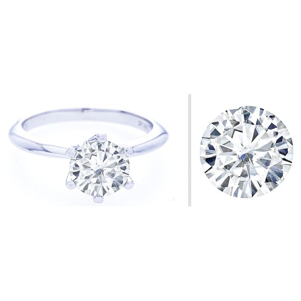 Moissanite Solitaire Ring, 1.00ct D Colour, VVS Clarity, 6.5mm, Engagement Style, Silver Ring