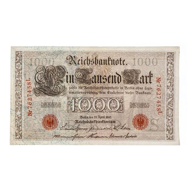 Germany 1910 1000 Mark VF