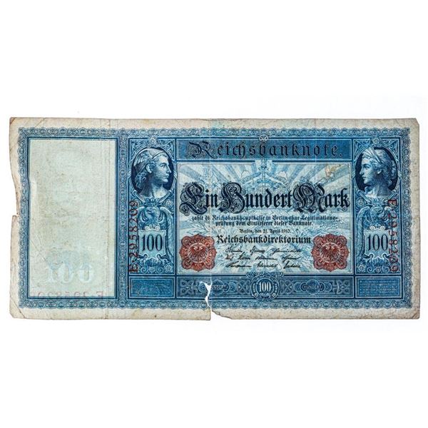 Germany 1910 100 Mark note