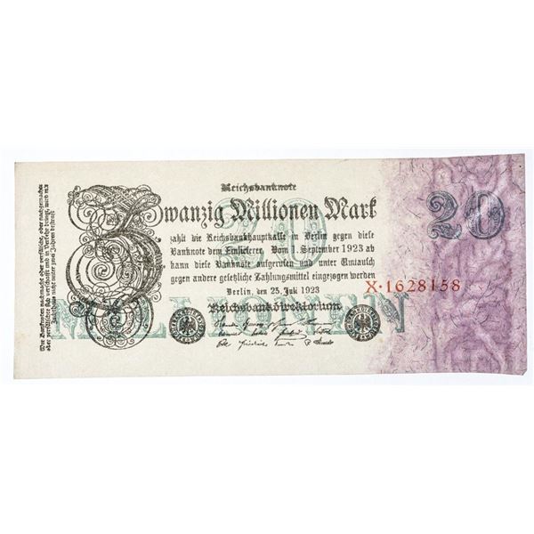 Germany 1923 20 Millionen Mark VF