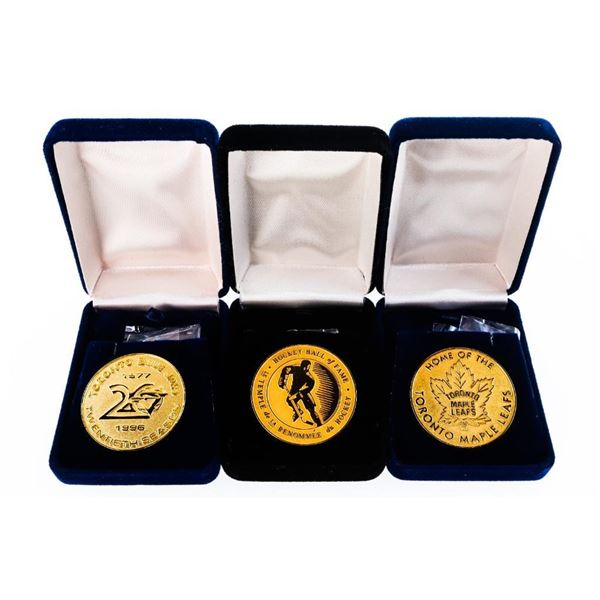 Group of 3 Gold Medallions, Blue Jays, HHOF, Maple Leafs