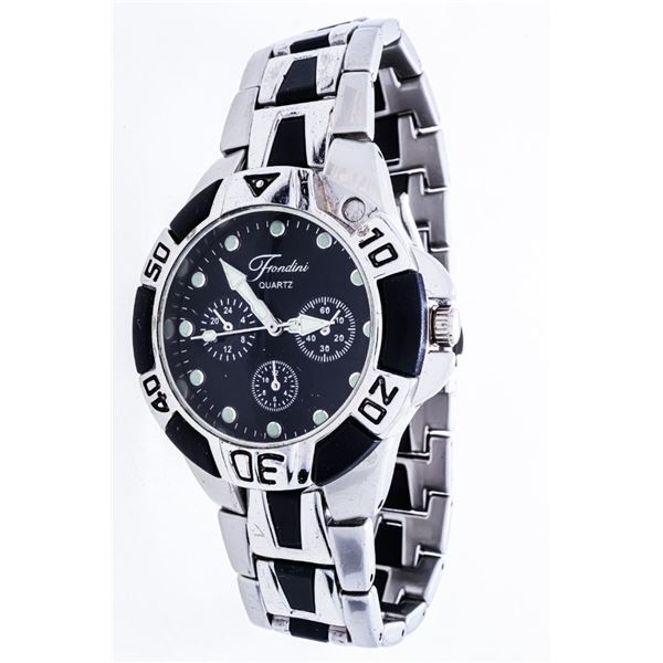 FONIDINI Qtz. Watch - Black & Stainless