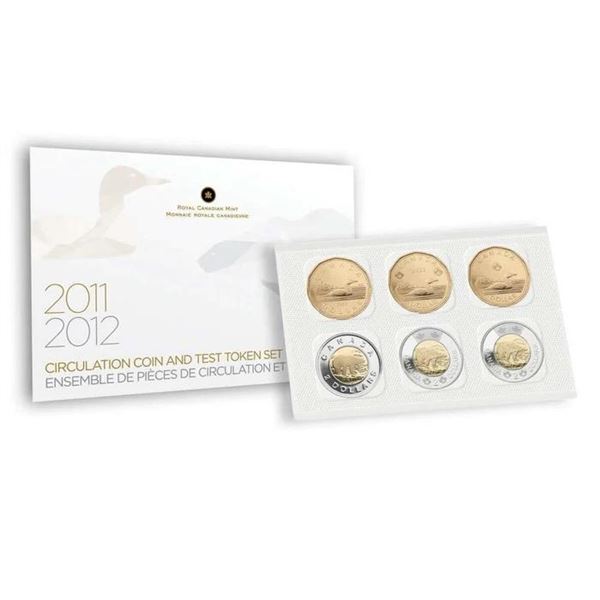 2012 $1 & $2 Circulation Coins & Test Token Set