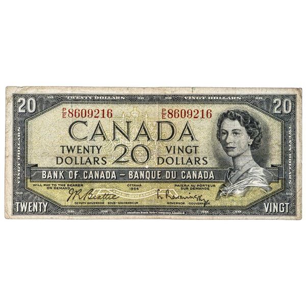 Bank of Canada 1954 $20 (PE)