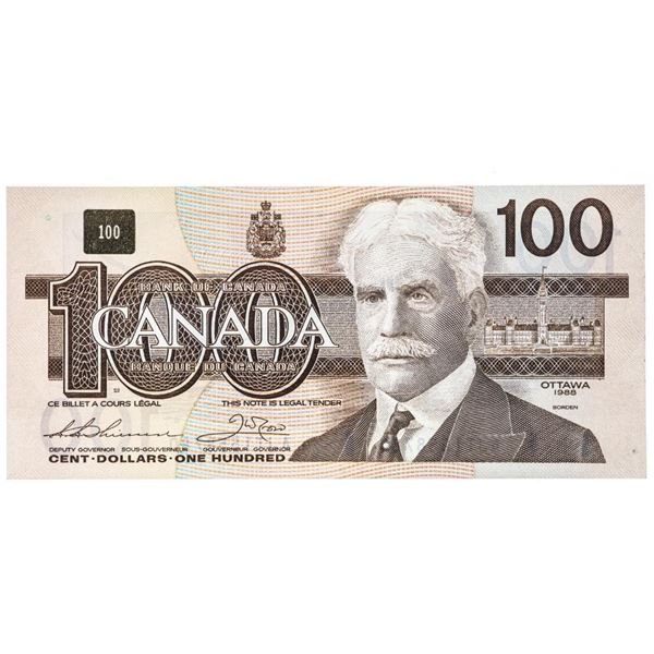 Bank of Canada 1988 $100 (AJT) GEM