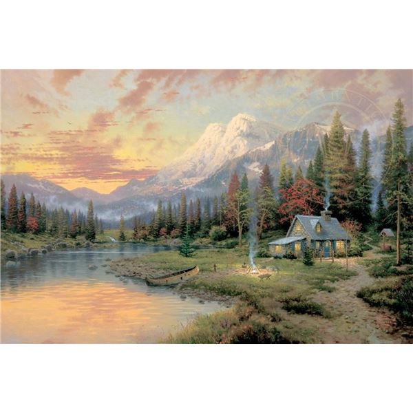 Thomas Kinkade (1958-2012) , EVENING MAJESTY , Fine Art Print 46x32 