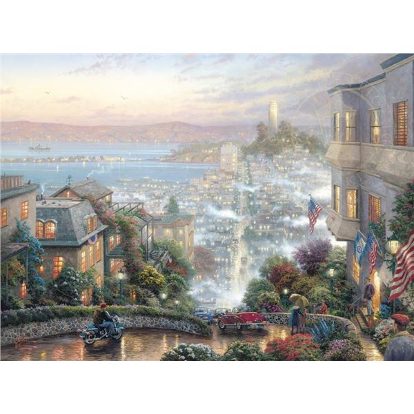 Thomas Kinkade (1958-2012) , SAN FRANCISCO, LOMBARD STREET , Fine Art Print 44x34 