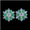 Image 1 : Natural Colombian Emerald & Tanzanite Earrings