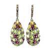 Natural Peridot Rhodolite Sapphire Earrings