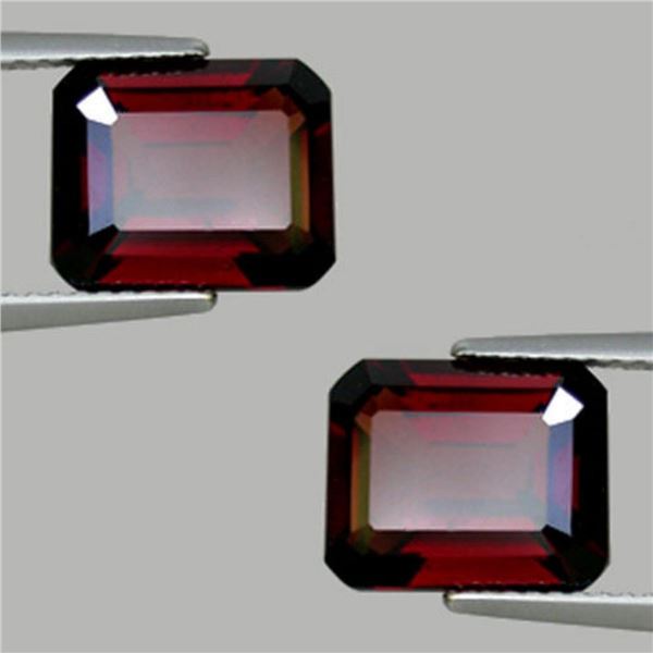 Natural AAA Deep Red Rhodolite Garnet Pair 12.07 Ct- FL
