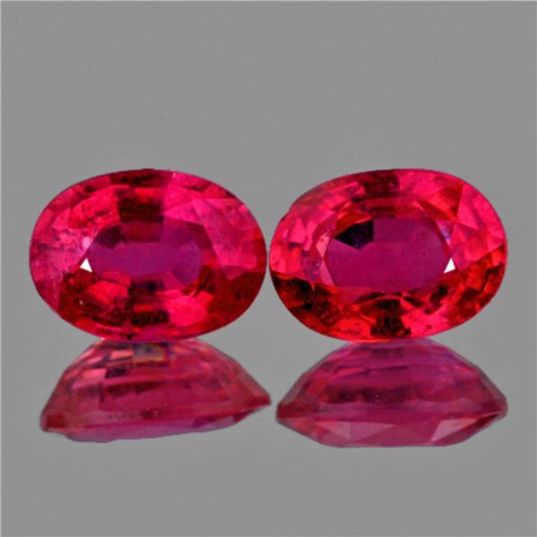 Natural Red Mozambique Ruby Pair